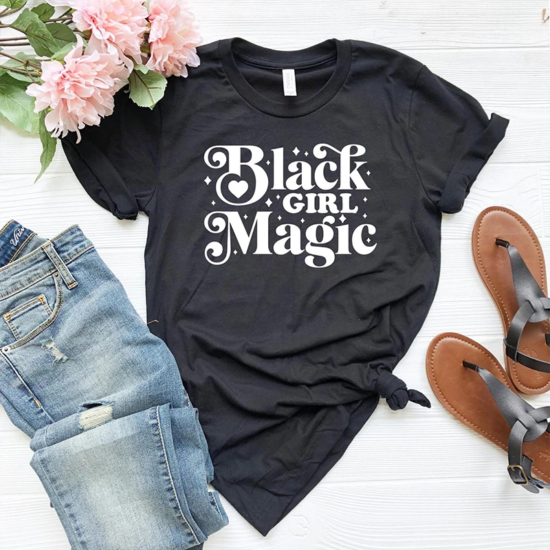 Black Girl Magic Letter Print Women's T-shirts Causal Loose Cotton T Shirts Tops Black Live Matters Graphic Tee Dropshipping Tee
Black Girl Magic Letter Print Women's T-shirts Causal Loose Cotton T Shirts Tops Black Live Matters Graphic Tee Dropshipping Tee