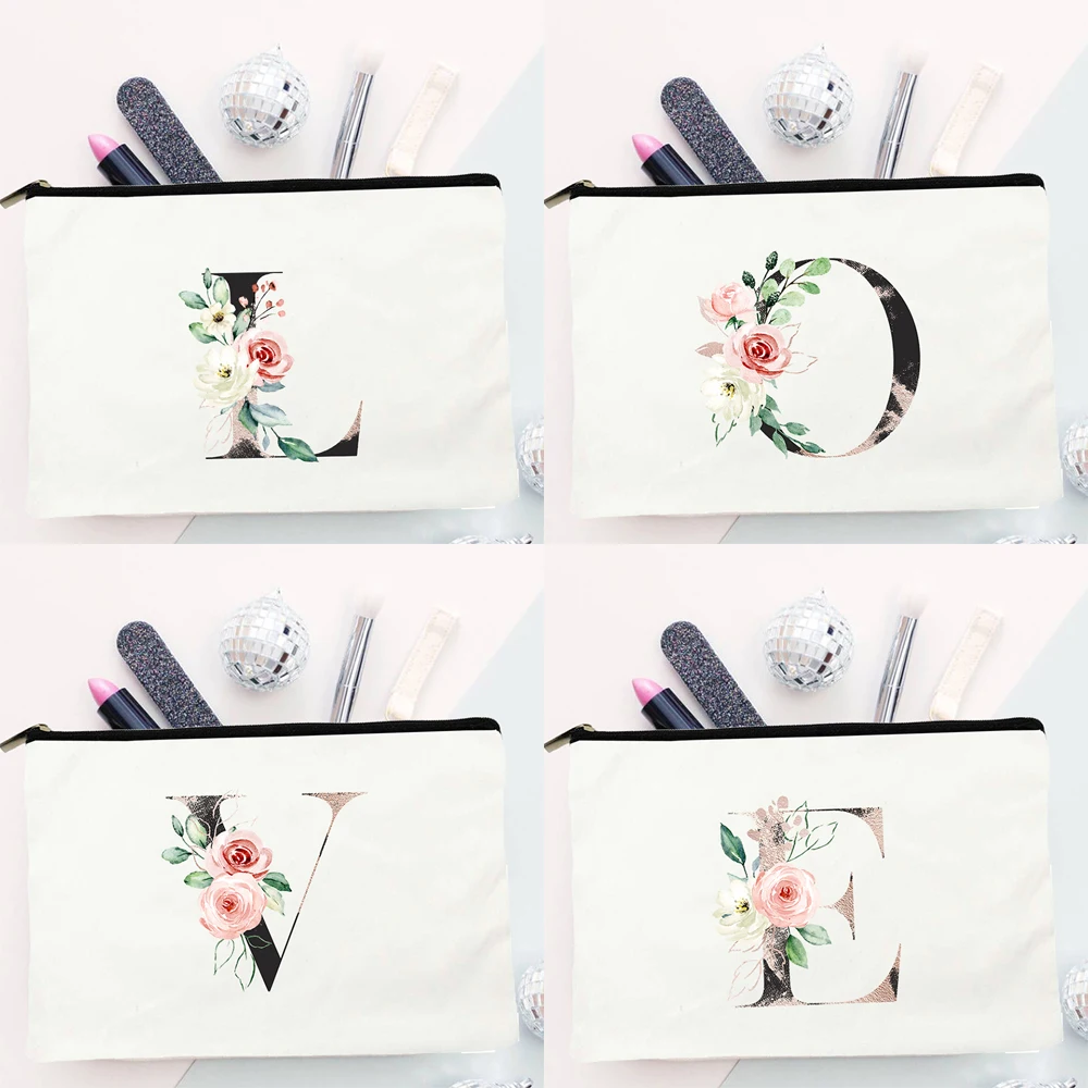 Fashion Flower Letter A-Z Canvas Cosmetic Bags Harajuku Casual Makeup Pouch Reusable Lipstick Bag Women Zipper Travel White Tote
Fashion Flower Letter A-Z Canvas Cosmetic Bags Harajuku Casual Makeup Pouch Reusable Lipstick Bag Women Zipper Travel White Tote