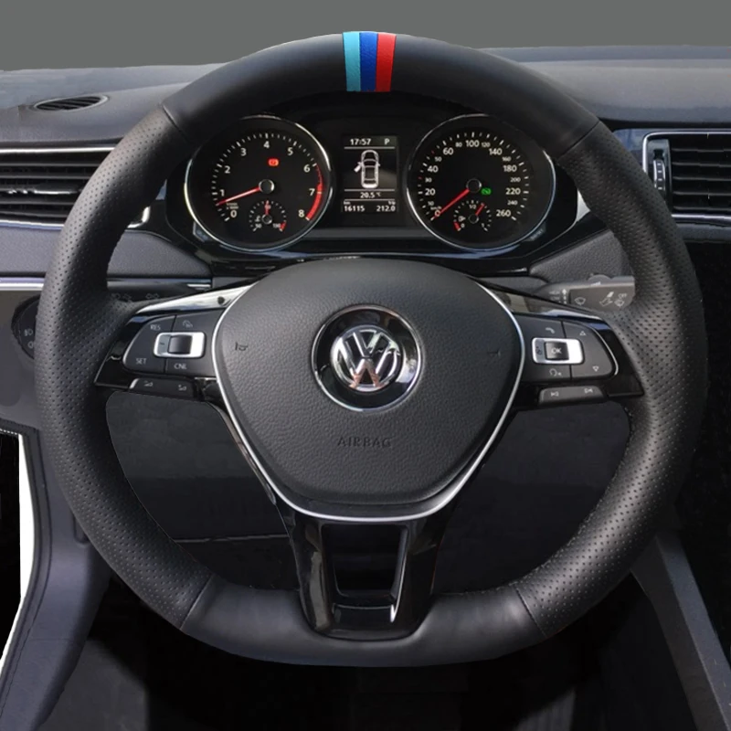 DIY hand-sewn leather car steering wheel cover for Volkswagen New Sagitar Passat Magotan CC Tiguan L Golf 7 Lamando
DIY hand-sewn leather car steering wheel cover for Volkswagen New Sagitar Passat Magotan CC Tiguan L Golf 7 Lamando