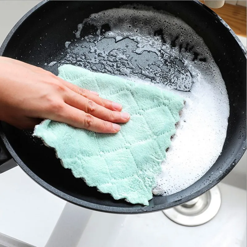 5pcs Kitchen Double-layer Absorbent Microfiber Kitchen Dish Cloth Non-stick Oil Household Cleaning Wiping Towel Kichen Tool
5pcs Kitchen Double-layer Absorbent Microfiber Kitchen Dish Cloth Non-stick Oil Household Cleaning Wiping Towel Kichen Tool