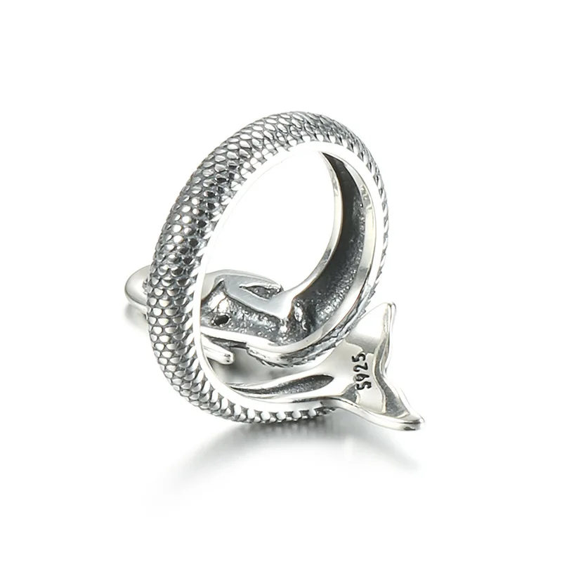 European and American new style sterling silver s925 silver ring opening adjustable ladies mermaid retro Thai silver ring
European and American new style sterling silver s925 silver ring opening adjustable ladies mermaid retro Thai silver ring