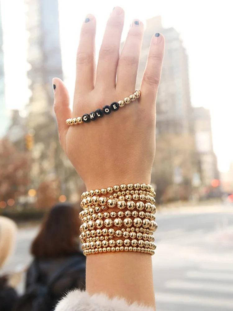 Gold Color Adjustable CCB Beads Charm Bracelet 2020 CCB Beads Elastic Bracelet Bangle for Woman Amercian Jewelry
Gold Color Adjustable CCB Beads Charm Bracelet 2020 CCB Beads Elastic Bracelet Bangle for Woman Amercian Jewelry