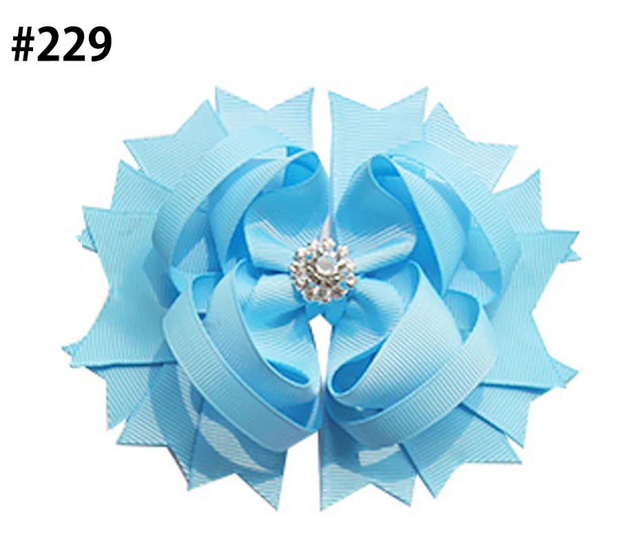 

free shipping 5pcs 4.5-5.5‘’rhinestones inspired hair Bows girl Accessories hair Clip Boutique Bow Hairpins Ornaments