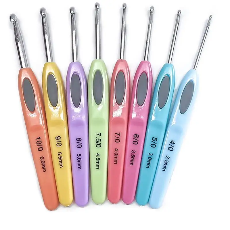 8pcs Colorful Soft Plastic Handle Alumina Crochet Hooks Knitting Needles Set 2.5-6mm Crochet for Weave Sewing Needles Tool
8pcs Colorful Soft Plastic Handle Alumina Crochet Hooks Knitting Needles Set 2.5-6mm Crochet for Weave Sewing Needles Tool