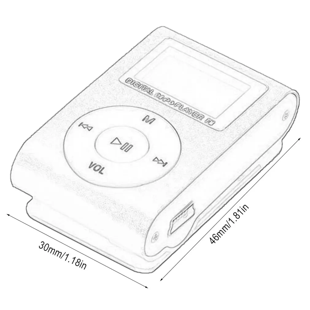 Metal Clip Digital Mini MP3 Player With 1.8 Inch LCD Screen Support TF Card USB 2.0 With 3.5mm Headphone Jack
Metal Clip Digital Mini MP3 Player With 1.8 Inch LCD Screen Support TF Card USB 2.0 With 3.5mm Headphone Jack