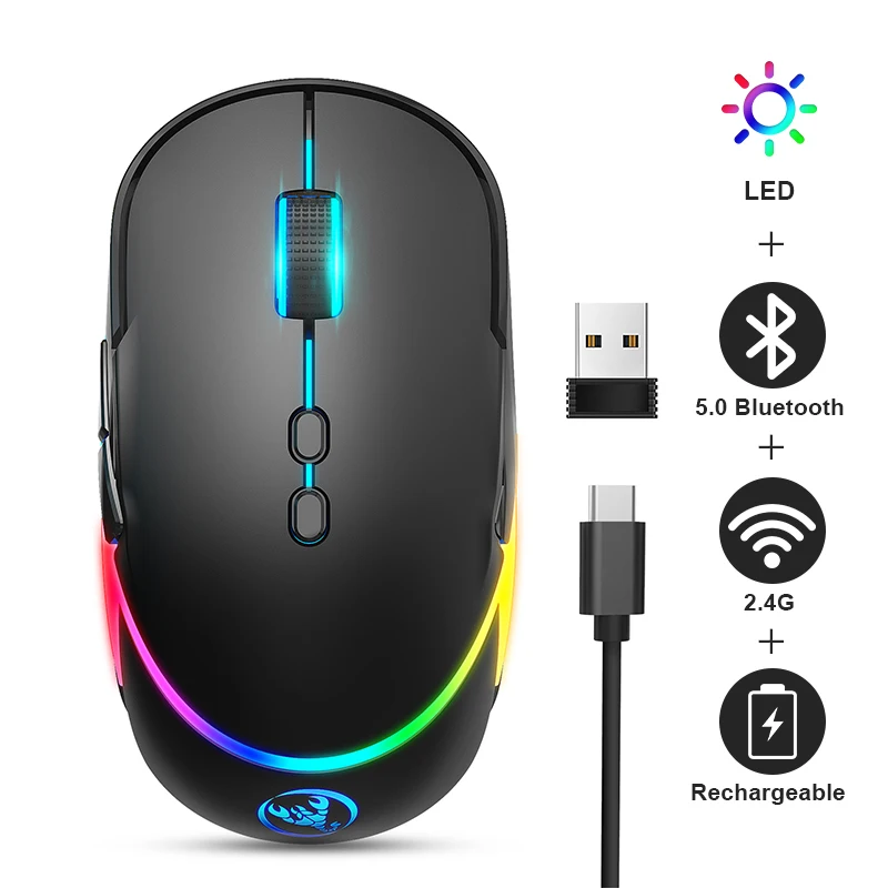 2.4G Wireless Gaming Mouse RGB Rechargeable Wireless Silent Mause LED Backlit 3200DPI Optical 7 Buttons USB Mouse For Laptop PC
2.4G Wireless Gaming Mouse RGB Rechargeable Wireless Silent Mause LED Backlit 3200DPI Optical 7 Buttons USB Mouse For Laptop PC