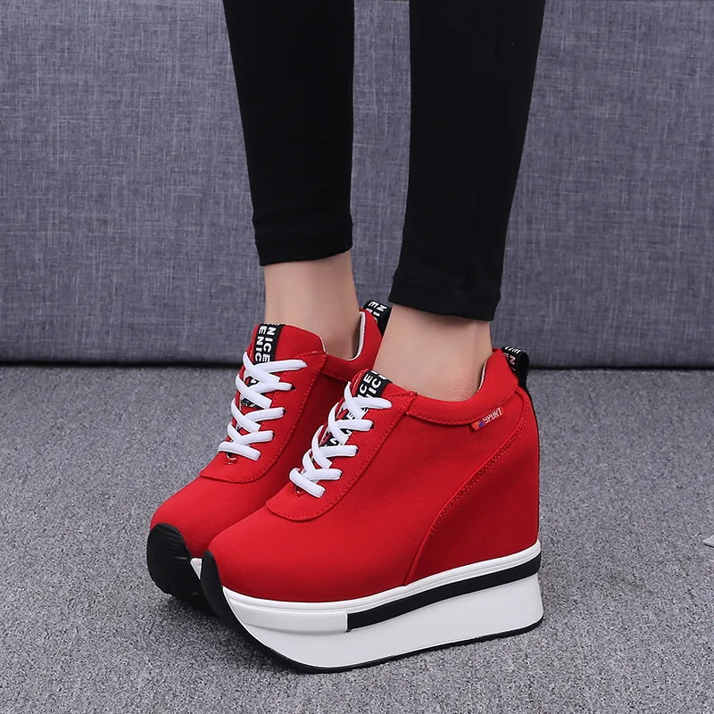 Hot Women Sneakers Fashion Women Height Increasing Breathable Lace-Up Wedges Platform Shoes Canvas Woman Casual Shoes 11cm
Hot Women Sneakers Fashion Women Height Increasing Breathable Lace-Up Wedges Platform Shoes Canvas Woman Casual Shoes 11cm
