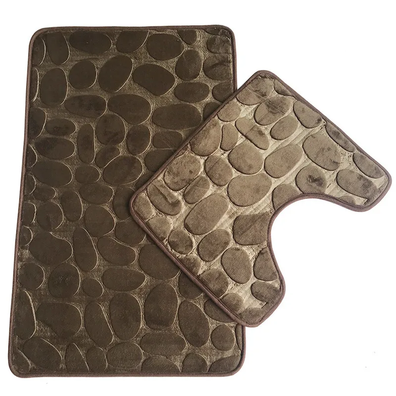 Creative Pebble Stone Toilet Two-Piece Suit Home Bathroom Absorbent Non-Slip Carpet Hotel Decoration Solid Color Floor Mat 
Creative Pebble Stone Toilet Two-Piece Suit Home Bathroom Absorbent Non-Slip Carpet Hotel Decoration Solid Color Floor Mat