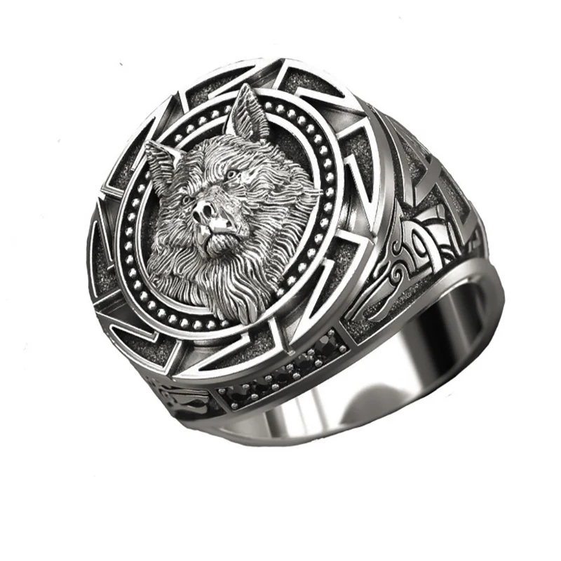 2020 New Gothic Punk Retro Wolf Head Totem Rings Nordic Mythology Viking Warrior Defense Finger Men Jewelry Gift
2020 New Gothic Punk Retro Wolf Head Totem Rings Nordic Mythology Viking Warrior Defense Finger Men Jewelry Gift