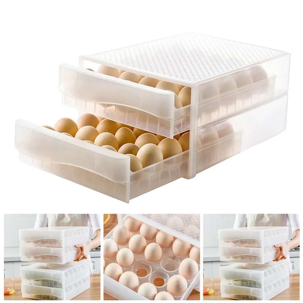 Kitchen Slide-type Egg Storage Box Refrigerator Plastic Stackable Storage Box Transparent Dumpling Box Double Layer Egg Tray
Kitchen Slide-type Egg Storage Box Refrigerator Plastic Stackable Storage Box Transparent Dumpling Box Double Layer Egg Tray
