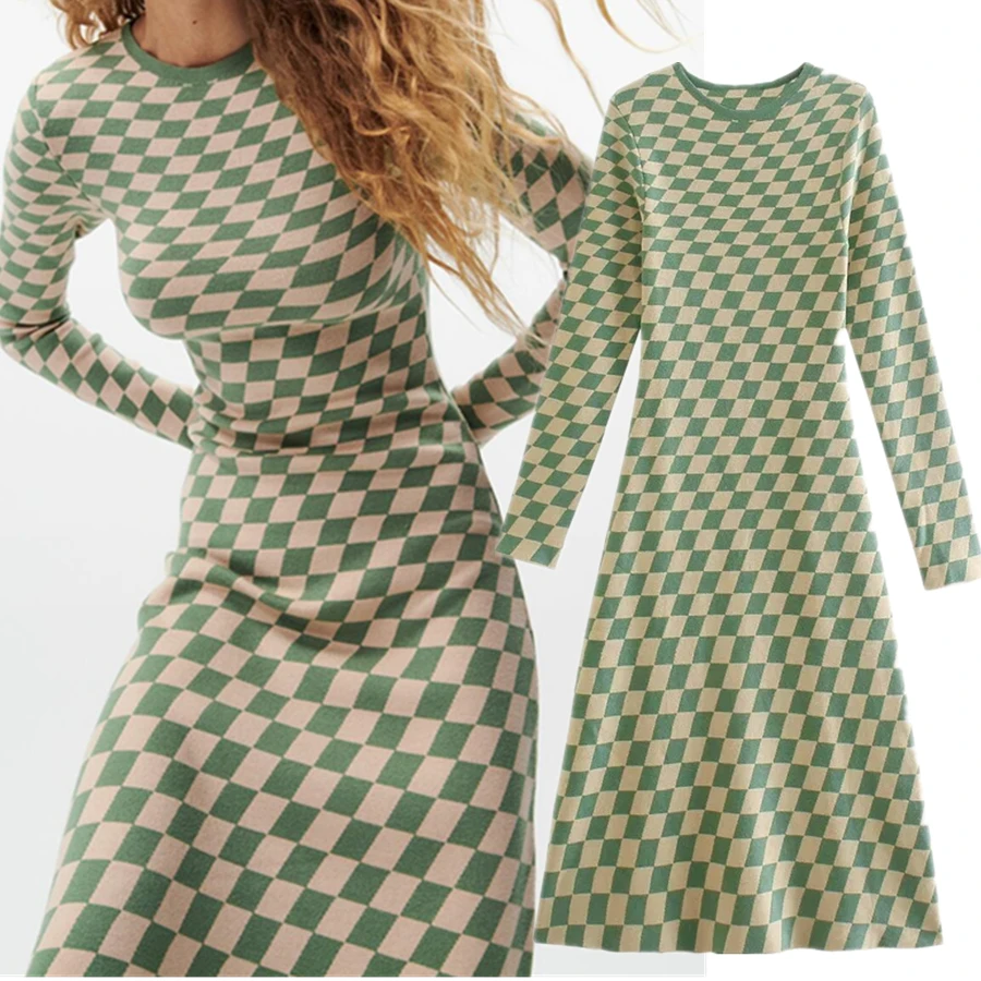 Withered Winter Dress Women Ins Blogger Vintage Plaid O-neck Knitted Sheath Midi Dresses Women Sexy Long Dress Fashion Vestidos
Withered Winter Dress Women Ins Blogger Vintage Plaid O-neck Knitted Sheath Midi Dresses Women Sexy Long Dress Fashion Vestidos