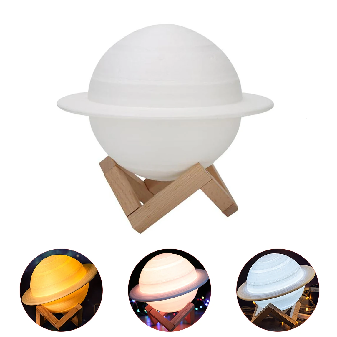 3D Saturn Lamp Rechargeable Night Light With Wooden Base For Bedroom Warm Moon Lamps
3D Saturn Lamp Rechargeable Night Light With Wooden Base For Bedroom Warm Moon Lamps