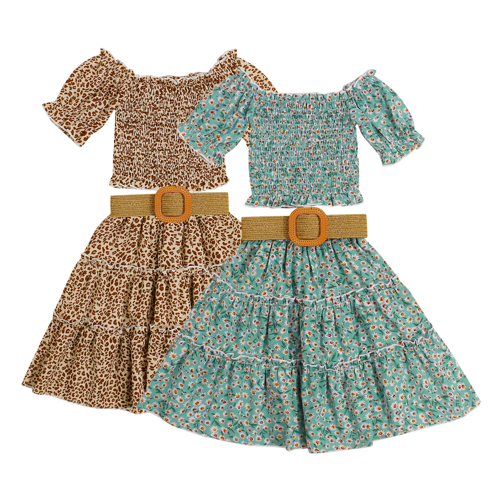 Baby Girls Dress Casual Three-piece Clothes Set Short Sleeve Crop Tops Long Skirt Waistband Children's Clothing Set Summer Dress 
Baby Girls Dress Casual Three-piece Clothes Set Short Sleeve Crop Tops Long Skirt Waistband Children's Clothing Set Summer Dress