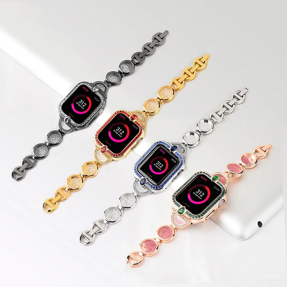 Quicksand Jewelry Metal Strap for Apple Watch Band 44mm 42mm 40mm 38mm Replacement IWatch Series 6 5 4 3 2 SE Wristband Bracelet
Quicksand Jewelry Metal Strap for Apple Watch Band 44mm 42mm 40mm 38mm Replacement IWatch Series 6 5 4 3 2 SE Wristband Bracelet