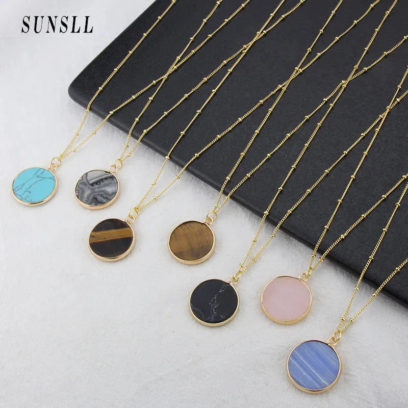 SUNSLL New Design INS Hot Selling Light Luxury Natural Round Stone Square Pendant Fashion Gold-plated Necklace Jewelry Gift
SUNSLL New Design INS Hot Selling Light Luxury Natural Round Stone Square Pendant Fashion Gold-plated Necklace Jewelry Gift
