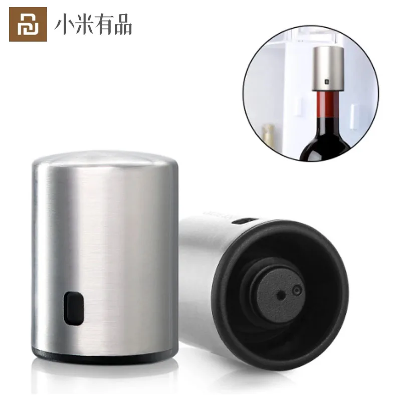 

Circle Joy Smart Wine Bottle Stopper Stainless Steel Vacuum Seal Protector Champagne Cork Bottle Stopper From Xiaomi Youpin