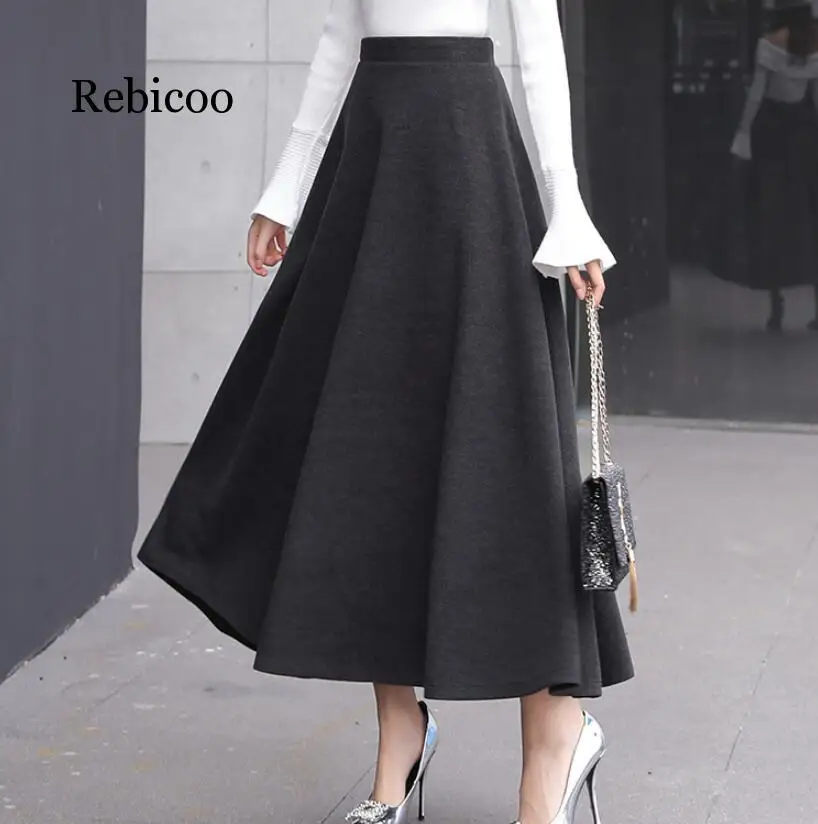 High Waist Woolen Skirts Womens Winter 2020 Fashion Streewear Wool Long Pleated Skirt With Belt Casual Ladies Saia Longa Black
High Waist Woolen Skirts Womens Winter 2020 Fashion Streewear Wool Long Pleated Skirt With Belt Casual Ladies Saia Longa Black