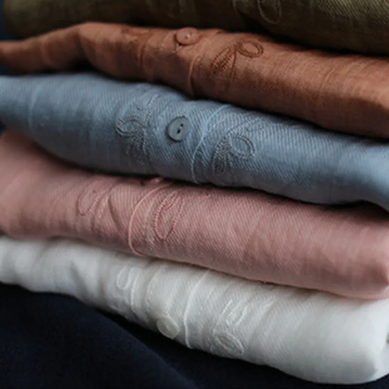 Johnature Spring Summer Cotton Linen Retro Embroidery Stand Long Sleeve Shirt 2021 New Loose Leisure All-match Women Tops Shirts 
Johnature Spring Summer Cotton Linen Retro Embroidery Stand Long Sleeve Shirt 2021 New Loose Leisure All-match Women Tops Shirts