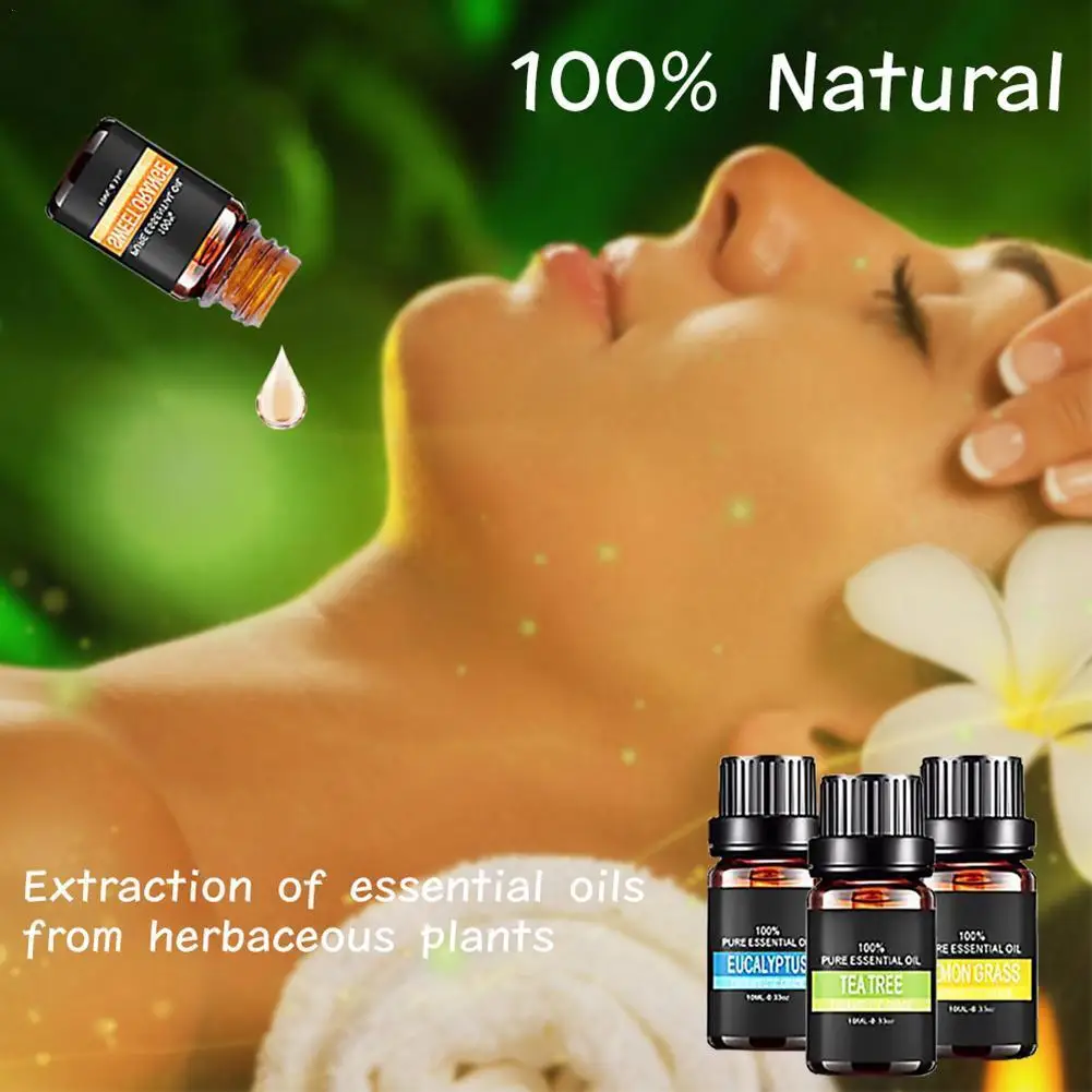 

100% Pure Natural Essential Oils For Aromatherapy Diffusers Lavender Mint Lemon Water Soluble Relieve Stress Essential Oil 10ml