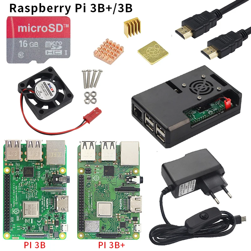 

Raspberry Pi 3 Model B или Raspberry Pi 3 Model B Plus плата + чехол ABS + блок питания Mini PC Pi 3B/3B + с WiFi и Bluetooth