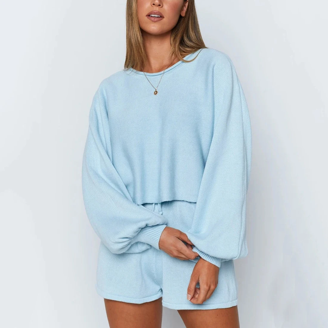 Littlerossa O Neck Long Sleeve Loose Shirt Top Women Set And Shorts Knit Casual Summer Loose Two Piece Sets Knitted Outfits
Littlerossa O Neck Long Sleeve Loose Shirt Top Women Set And Shorts Knit Casual Summer Loose Two Piece Sets Knitted Outfits