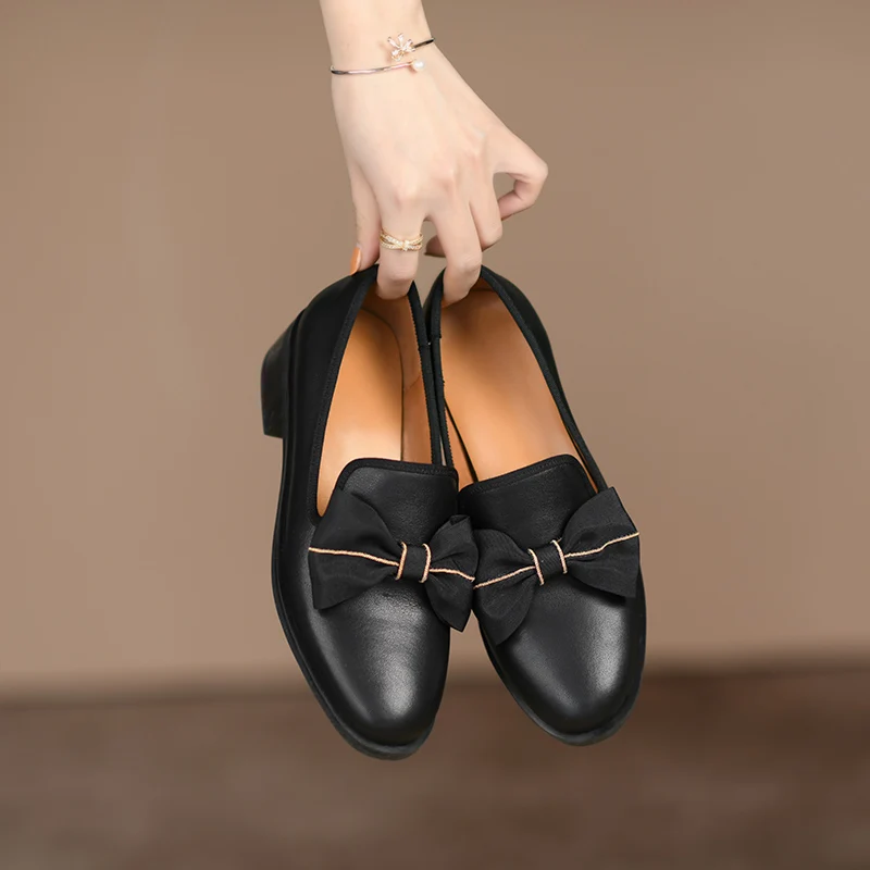 Women Pump 33-40 Black Genuine Cow Leather British Style Handmade Retro Loafers Shoes Med Heel Slip-on Ladies Casual Butterfly
Women Pump 33-40 Black Genuine Cow Leather British Style Handmade Retro Loafers Shoes Med Heel Slip-on Ladies Casual Butterfly