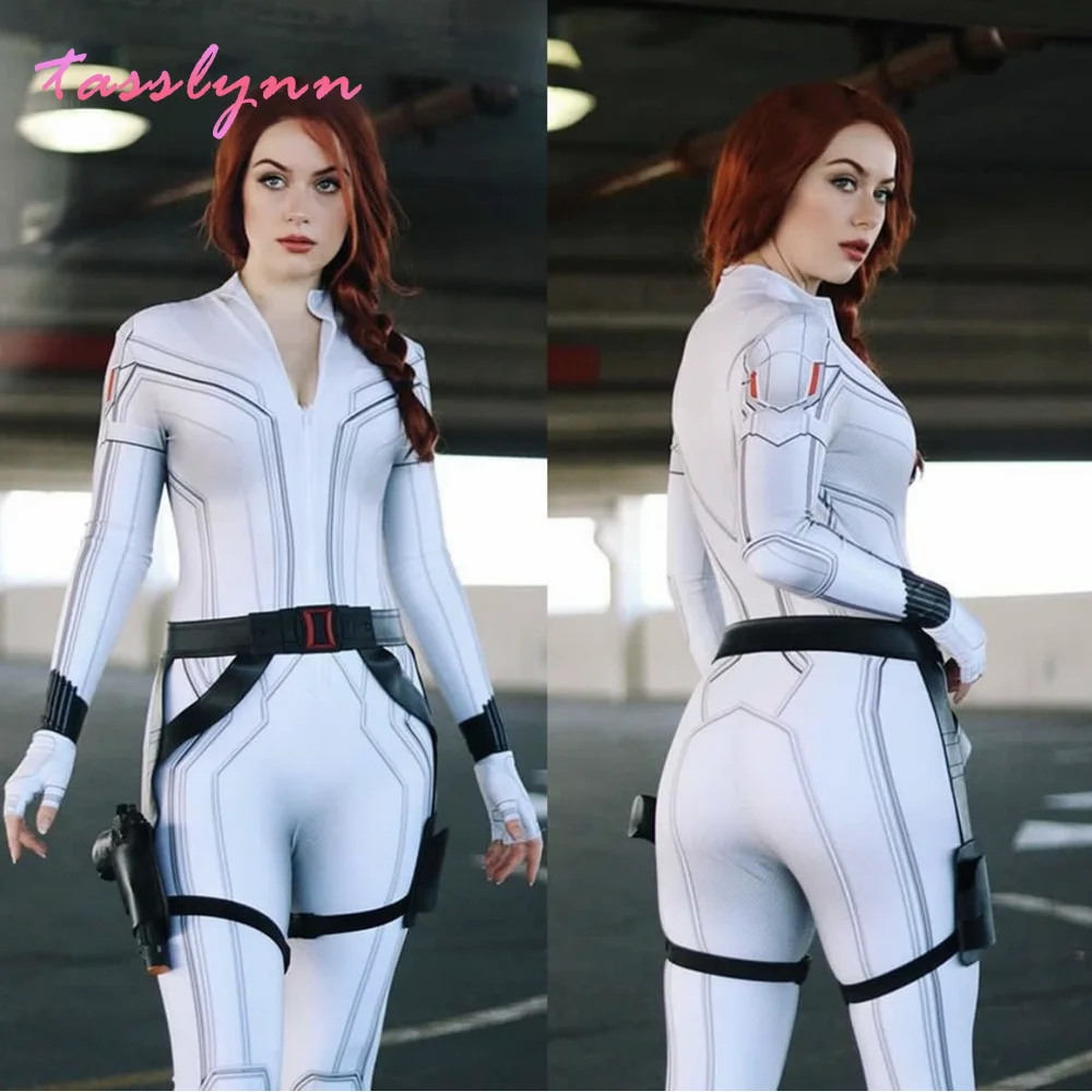 

Black Women Cosplay Costume for Women Widow Geek Girls Suit Zentai Sexy White Jamie Bodysuit Adults/Kids