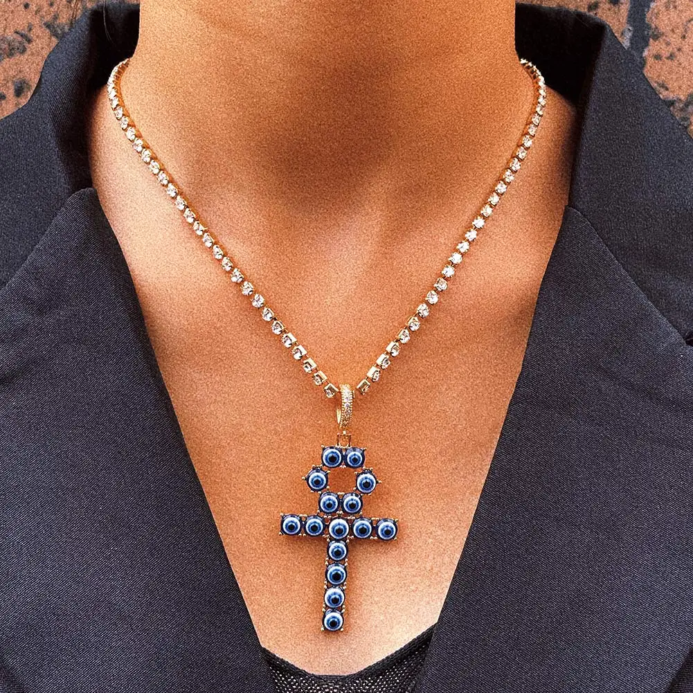 Flatfoosie Trendy Blue Evil Eye Cross Zircon Pendant Necklace For Women Gold Silver Color Crystal Chain Necklace Punk Jewelry
Flatfoosie Trendy Blue Evil Eye Cross Zircon Pendant Necklace For Women Gold Silver Color Crystal Chain Necklace Punk Jewelry