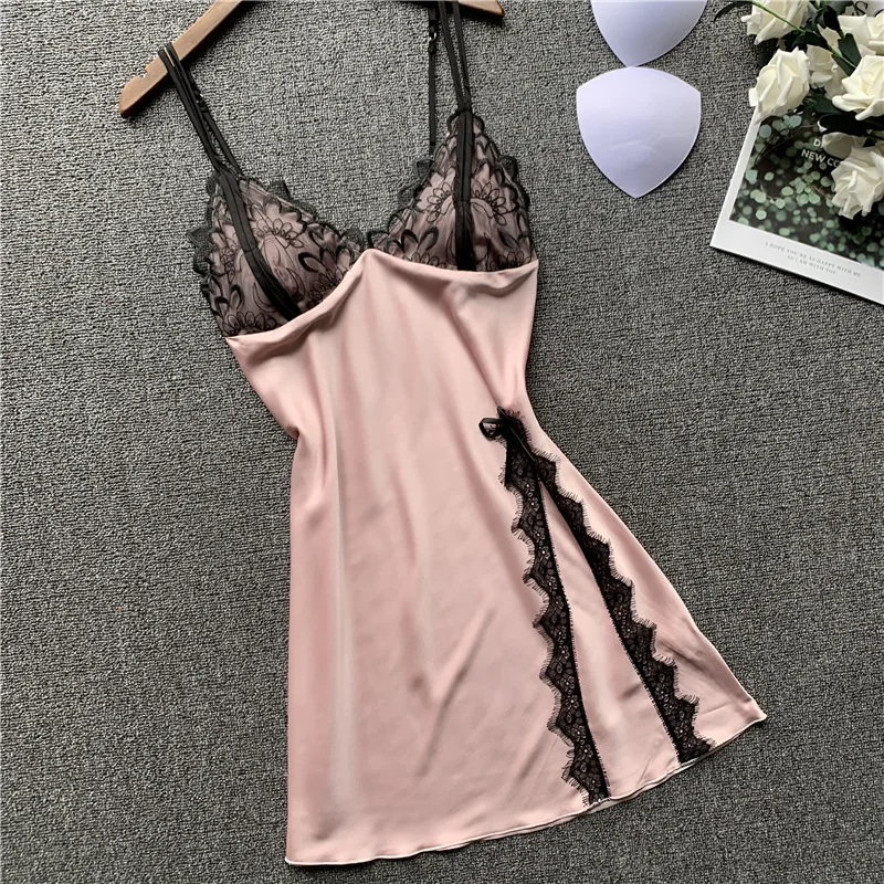 Lace Patchwork Female Spaghetti Strap Nightgown Satin Sexy Nightdress Intimate Lingerie Kimono Bathrobe Gown Casual Home Clothes
Lace Patchwork Female Spaghetti Strap Nightgown Satin Sexy Nightdress Intimate Lingerie Kimono Bathrobe Gown Casual Home Clothes