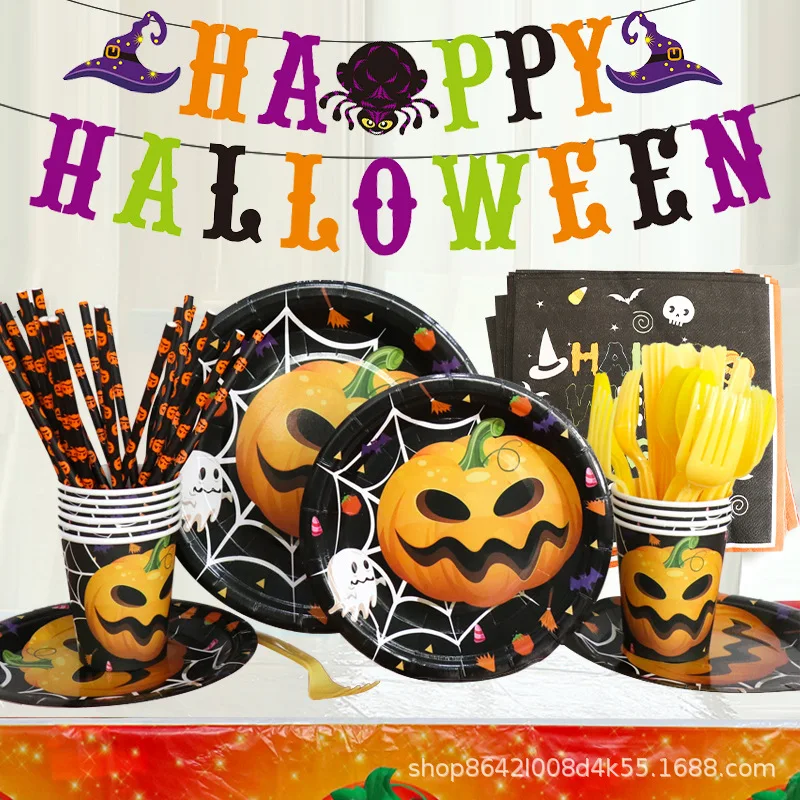 Halloween Party Pumpkin Disposable Tableware, Halloween Party Supplies, Home Party Decorations
Halloween Party Pumpkin Disposable Tableware, Halloween Party Supplies, Home Party Decorations