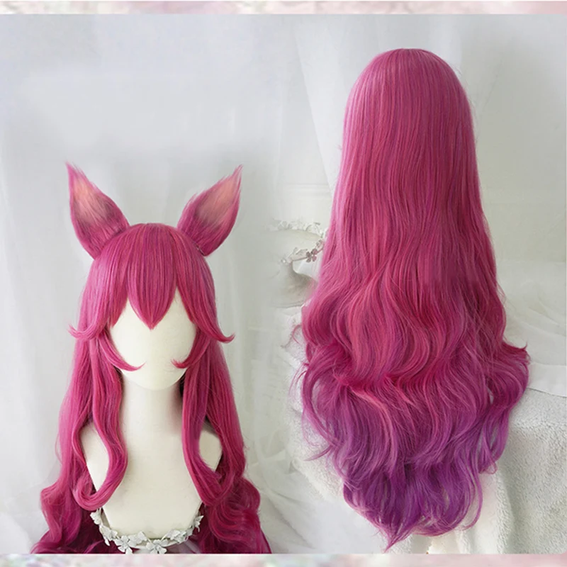 New Style Game LOL Spirit Blossom Ahri Cosplay Wig With Ears Cosplay The Nine-Tailed Fox Hair Women Wigs + a wig cap
New Style Game LOL Spirit Blossom Ahri Cosplay Wig With Ears Cosplay The Nine-Tailed Fox Hair Women Wigs + a wig cap