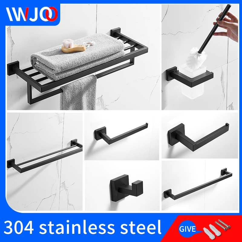 toilet towel holder set black stainless steel wall mount double towel bar ring bathroom shelves tissue holder hooks
toilet towel holder set black stainless steel wall mount double towel bar ring bathroom shelves tissue holder hooks