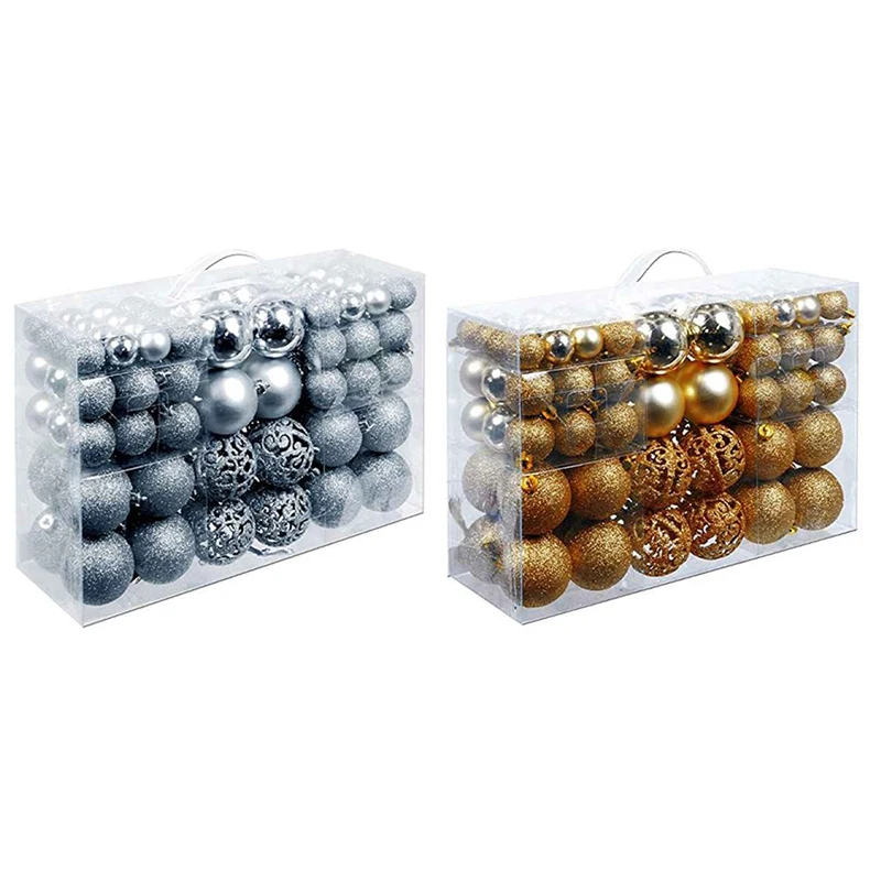 200Pcs Christmas Ball Box Set Available Holiday Christmas Tree Ornament Decorations Christmas Decorations Gold & Silver
200Pcs Christmas Ball Box Set Available Holiday Christmas Tree Ornament Decorations Christmas Decorations Gold & Silver