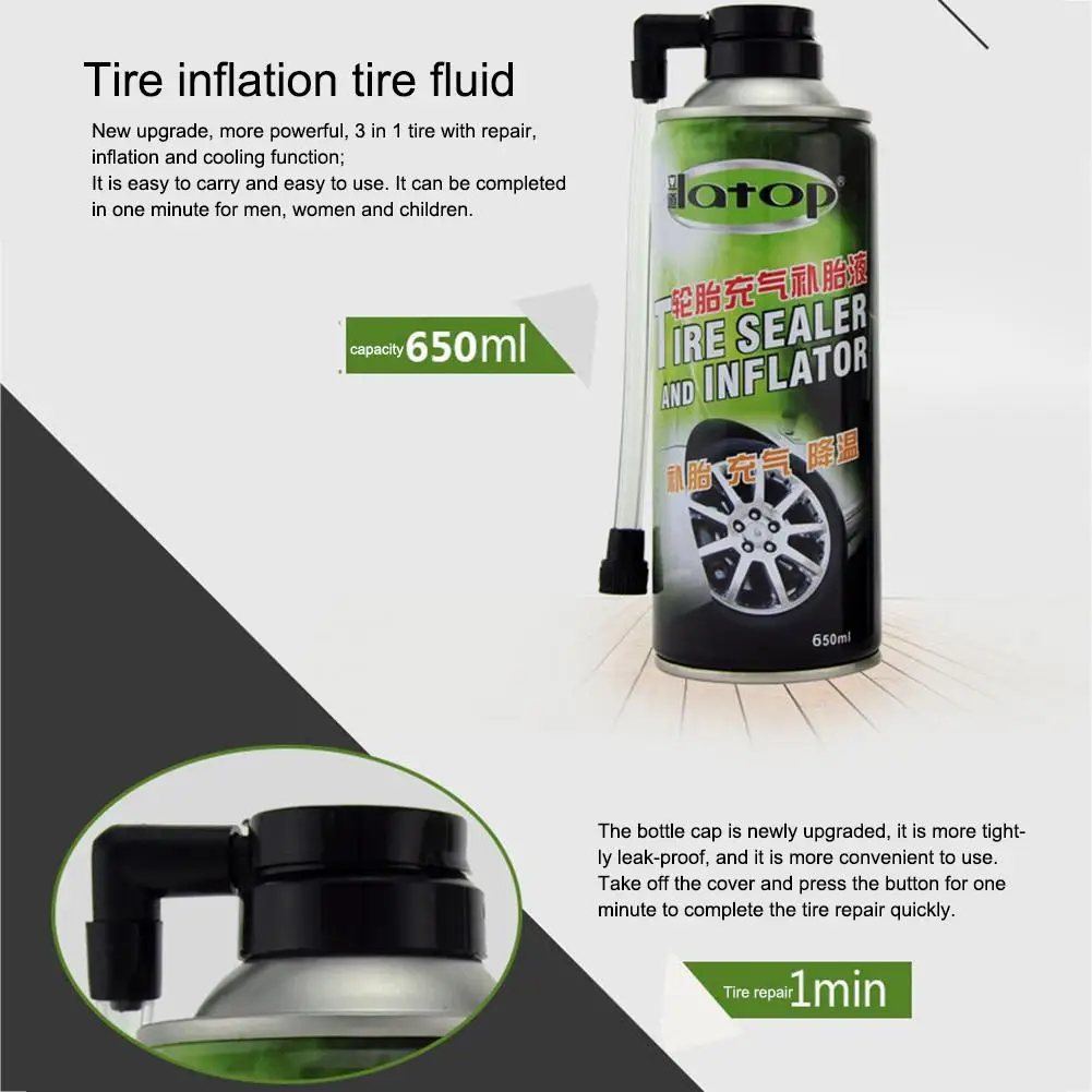 650ML Car Motorcycle Mountain Bike Bicycle Tire Repair Glue Tire Fluid Sealant Tire Repair Tool For All Vacuum/Non-vacuum Tires
650ML Car Motorcycle Mountain Bike Bicycle Tire Repair Glue Tire Fluid Sealant Tire Repair Tool For All Vacuum/Non-vacuum Tires