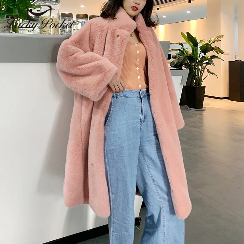 Women Winter Thick Mink Velvet Lmitation Solid Color Fur Coat Ladies Fashion Mid-Length Slim Warm Pink Lapel Plush Coat ZY119 
Women Winter Thick Mink Velvet Lmitation Solid Color Fur Coat Ladies Fashion Mid-Length Slim Warm Pink Lapel Plush Coat ZY119