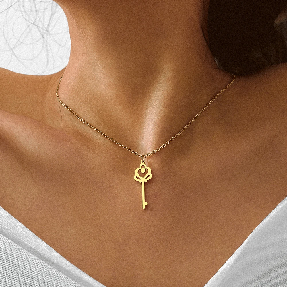 Stainless Steel Necklaces Classic Vintage Key Pendant Chain Collar Charm Fashion Necklace For Women Jewelry Party Men Gifts NEW
Stainless Steel Necklaces Classic Vintage Key Pendant Chain Collar Charm Fashion Necklace For Women Jewelry Party Men Gifts NEW