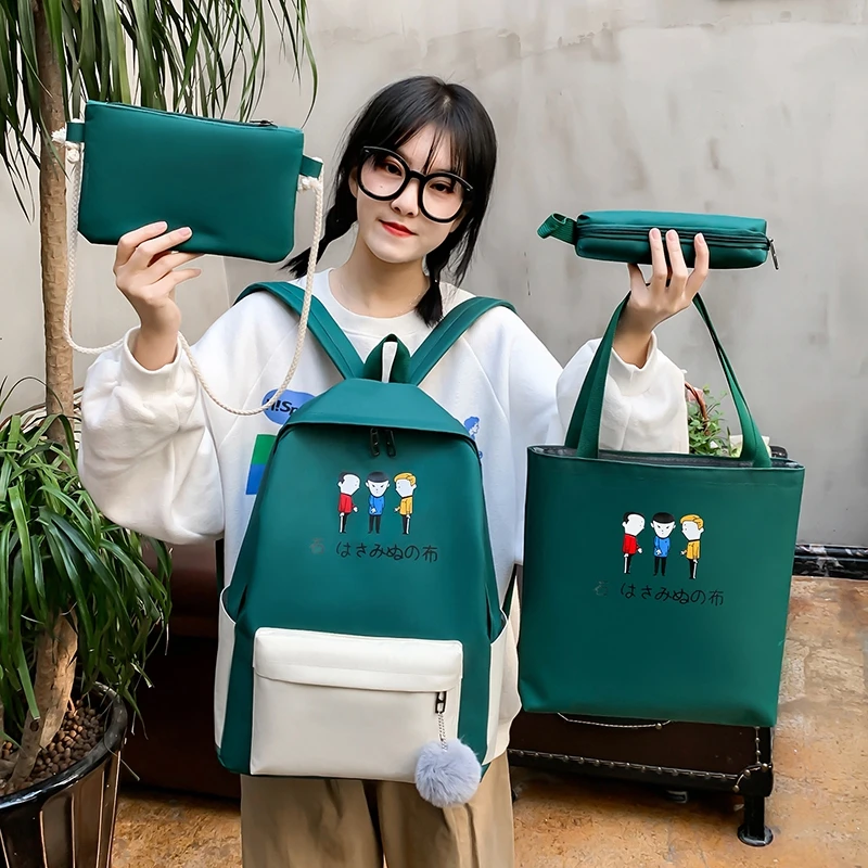 4 Piece Set Canvas School Bag Casual Women Backpack Large Capacity Rucksack Anti Theft Female School Backpack Mochilas
4 Piece Set Canvas School Bag Casual Women Backpack Large Capacity Rucksack Anti Theft Female School Backpack Mochilas