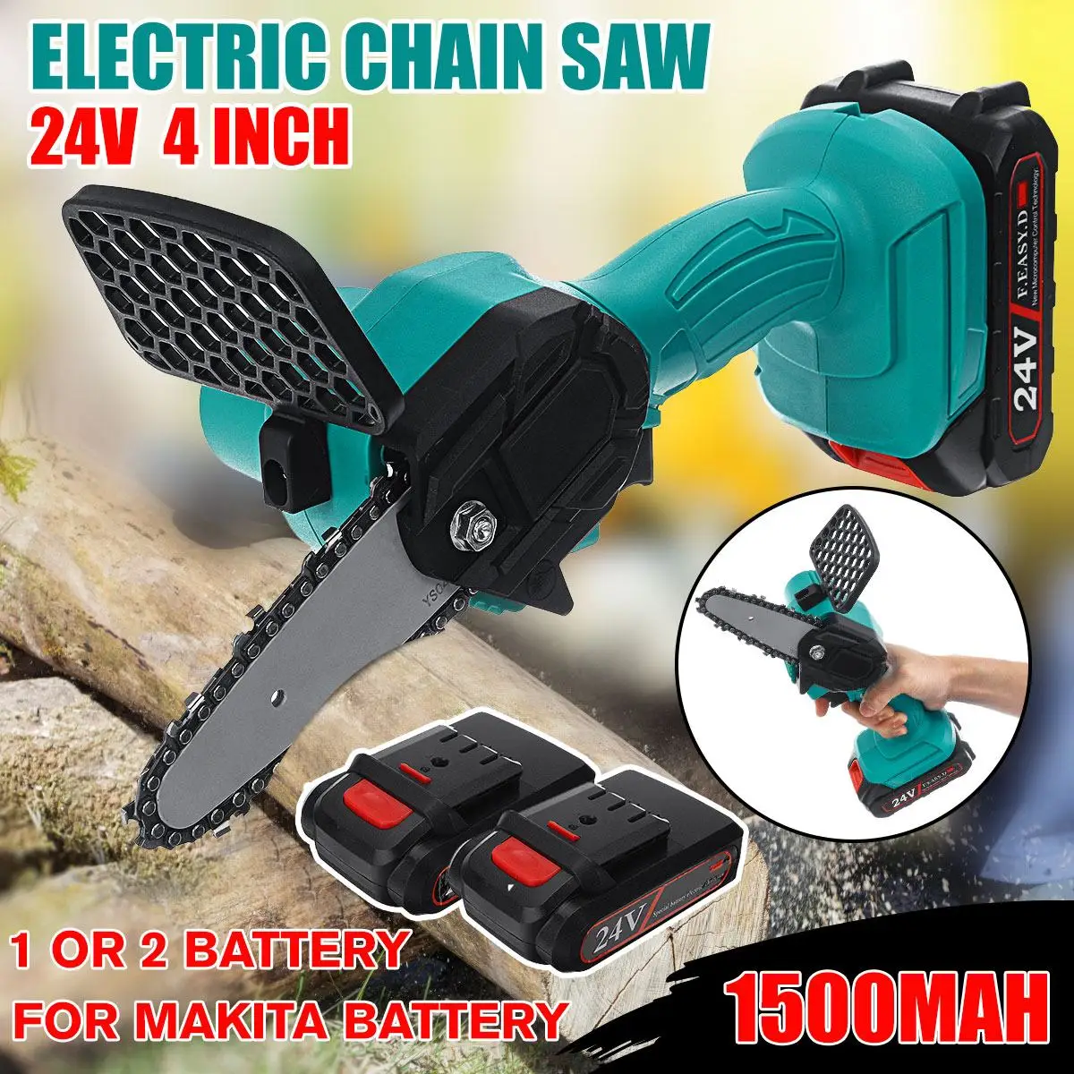 New 4inch 24V Electric Chain Saw Rechargeable Mini Pruning One-handed Saw Portable Carpenter Garden Tool For Makiita 18V Battery
New 4inch 24V Electric Chain Saw Rechargeable Mini Pruning One-handed Saw Portable Carpenter Garden Tool For Makiita 18V Battery