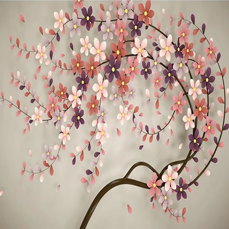Фотообои 3D стерео дерево цветы фотообои для гостиной спальни романтичный