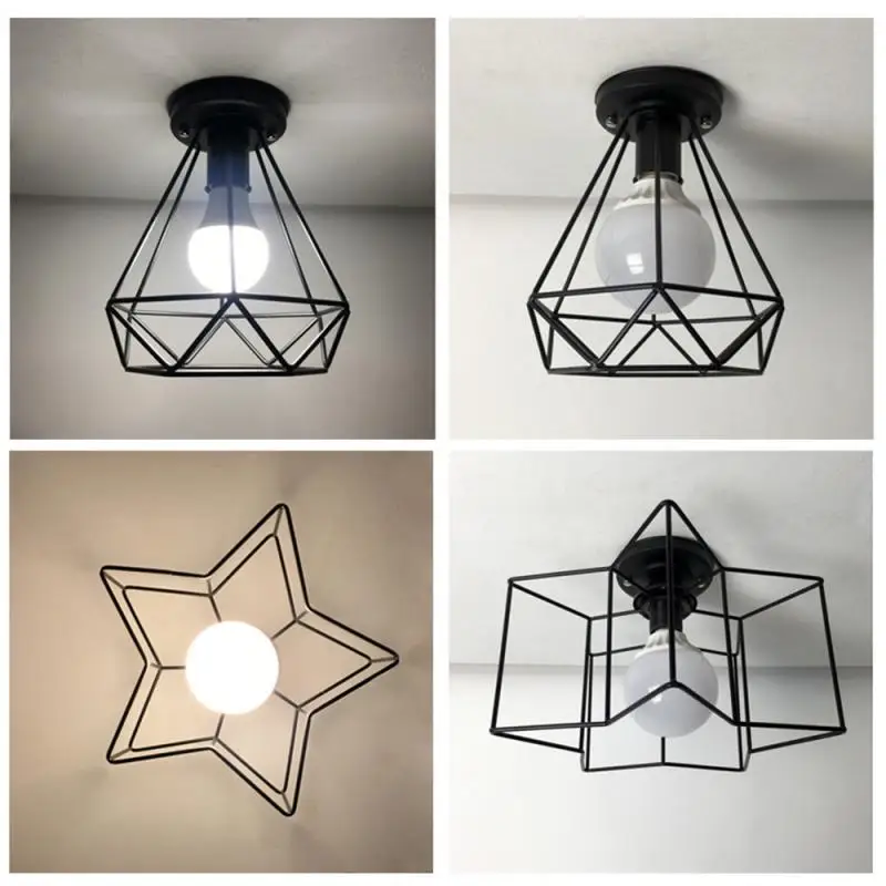 E27 Ceiling Light Fixture Vintage Loft Black Iron Cage Led Ceiling Lamp Nordic Metal Light For Kitchen Bedroom Balcony 9 Styles
E27 Ceiling Light Fixture Vintage Loft Black Iron Cage Led Ceiling Lamp Nordic Metal Light For Kitchen Bedroom Balcony 9 Styles