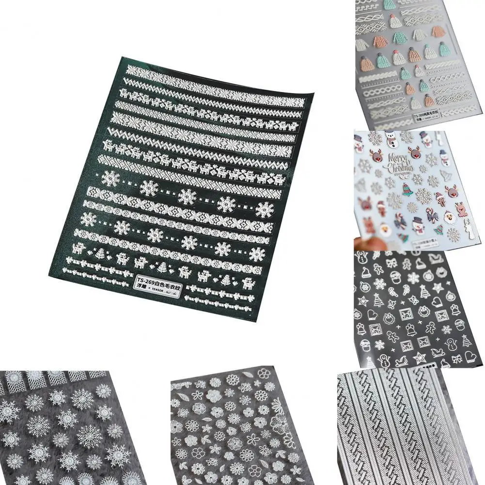 Nail Slider Multiple Shapes Engraved Pattern 5D Effect Wool White Snowflake Wing Colorful Nail Sticker for Beauty 
Nail Slider Multiple Shapes Engraved Pattern 5D Effect Wool White Snowflake Wing Colorful Nail Sticker for Beauty