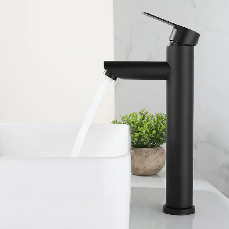 Bathroom Matte Black Basin Sink Faucet Hot Cold Water Tap Deck Mounted Bathroom Mixers Single Hole Tap Kitchen Washbasin Faucet 
Bathroom Matte Black Basin Sink Faucet Hot Cold Water Tap Deck Mounted Bathroom Mixers Single Hole Tap Kitchen Washbasin Faucet
