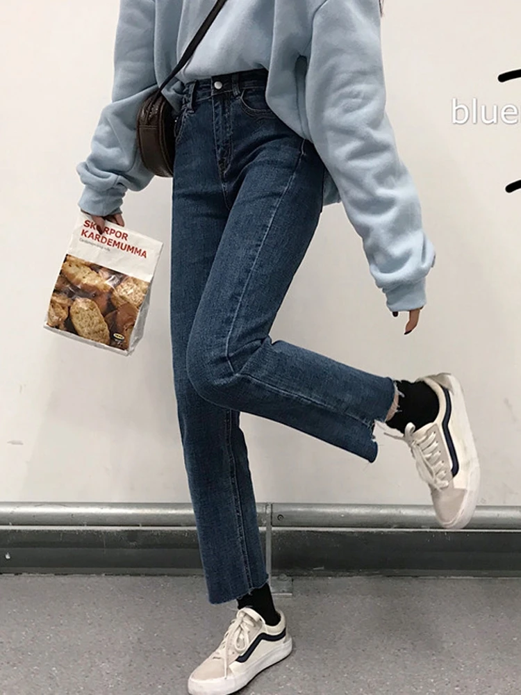 WAVSIYIER 2020 high waist solid vintage korean style Denim Trousers Streetwear winter autumn jeans woman denim pants women slim 
WAVSIYIER 2020 high waist solid vintage korean style Denim Trousers Streetwear winter autumn jeans woman denim pants women slim