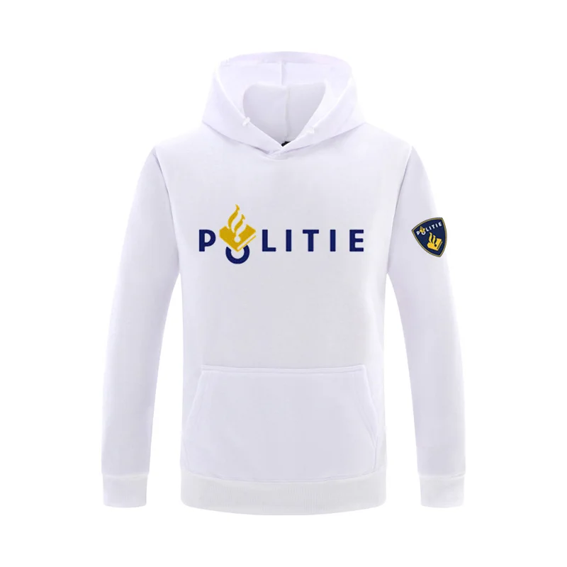 

Dutch Police Letter Graphics Logo Print Winter Men's Hoodie Women Sweatshirt Jogger Fleece Autumn Brand Pullover Sports Tops