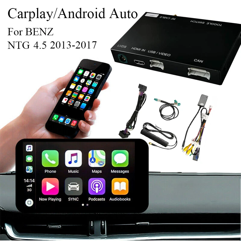 Автомобильный беспроводной Carplay Android авто интерфейс Поддержка шрифт и задняя