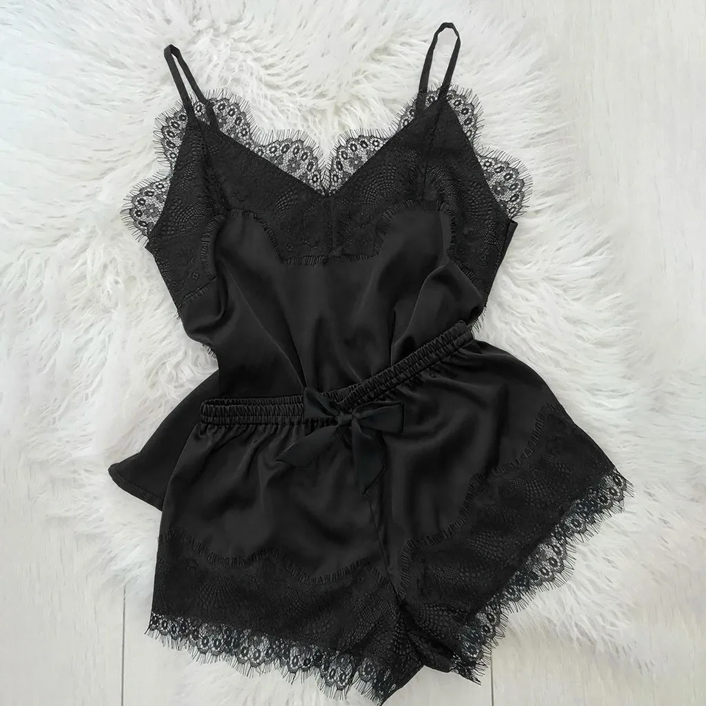 Fashion Sexy Lingerie Lace Sleepwear Womens Pajama Set Temptation Babydoll Nightwear Cute Cami Top and Shorts Pijama Mujer 
Fashion Sexy Lingerie Lace Sleepwear Womens Pajama Set Temptation Babydoll Nightwear Cute Cami Top and Shorts Pijama Mujer