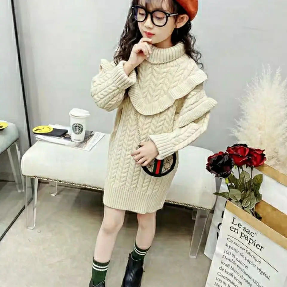 2020 Spring Autumn Children Girls Ribbed Knitted Girls Ruffles Dresses Princess Teenage Turtleneck Casual Dress For Girls W466
2020 Spring Autumn Children Girls Ribbed Knitted Girls Ruffles Dresses Princess Teenage Turtleneck Casual Dress For Girls W466