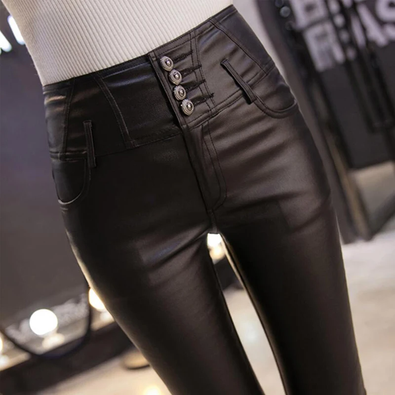 Winter Warm Women Pants Dropshipping Female PU Leather Velvet Trousers Elastic Pencil Skinny pants Women's Tight pants
Winter Warm Women Pants Dropshipping Female PU Leather Velvet Trousers Elastic Pencil Skinny pants Women's Tight pants