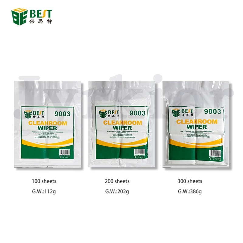 BST-9003 Anti-static Dust Cleanroom Laptop LCD Glass Microfiber Polyester Bag Lint Free Dustless Mobile Phone Screen Wiper
BST-9003 Anti-static Dust Cleanroom Laptop LCD Glass Microfiber Polyester Bag Lint Free Dustless Mobile Phone Screen Wiper