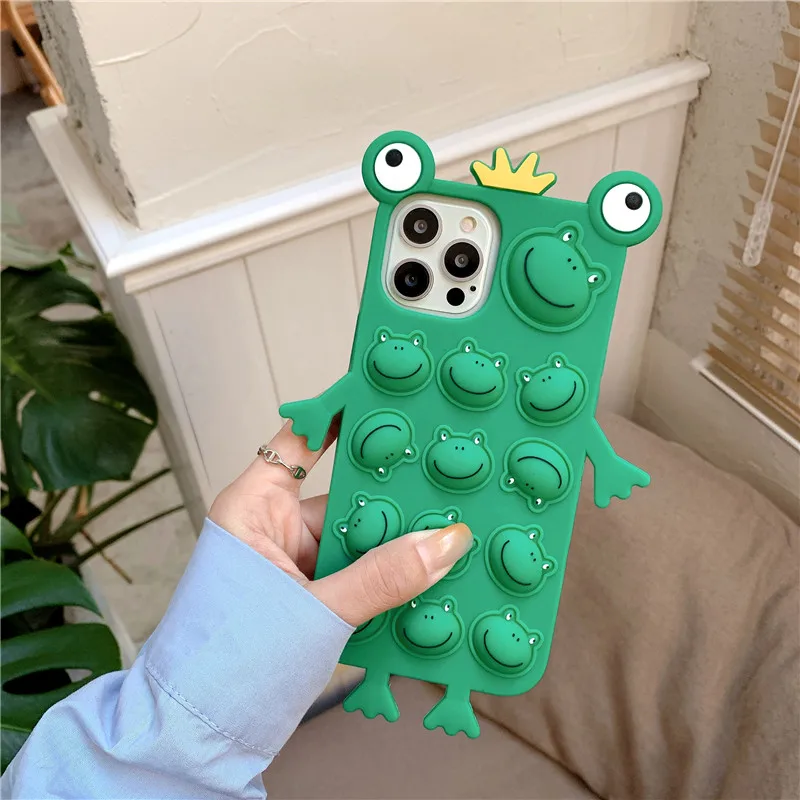 

Cute frog Safe Foam soft silicone Phone case For OPPO A95 A93 A92S A72 A11X A3 A9 A8 A7 A55 A32 R9 R17 R11 Reno Z 6 5 4 3 2z pro